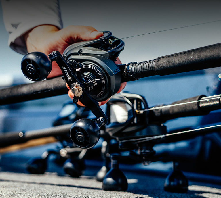 Close up of Beast Rod & Reel in hand