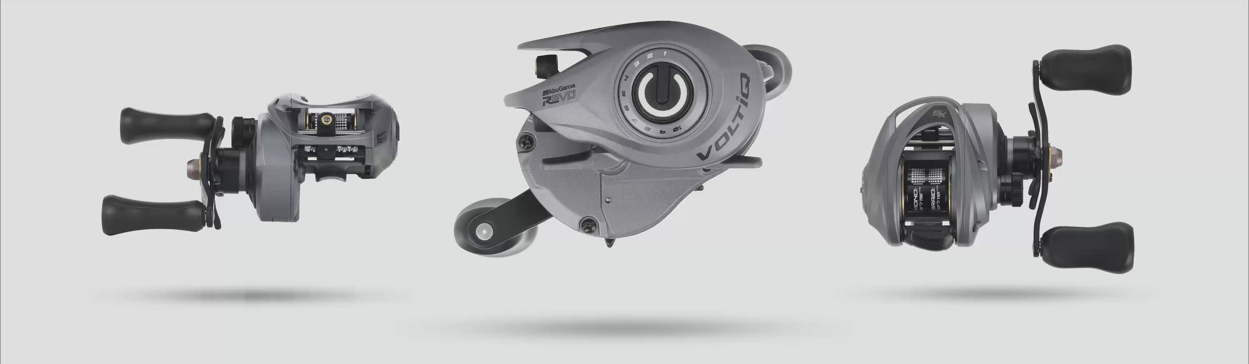 3 shots of VoltiQ reel at different angles